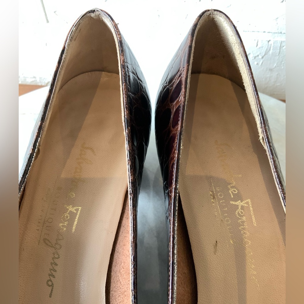 Salvatore Ferragamo Brown Crocodile Shoes - Picture 12 of 12